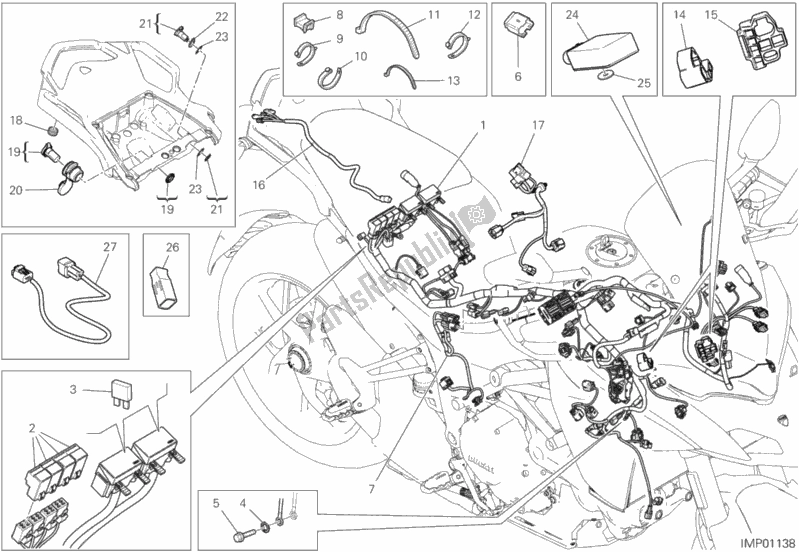 All parts for the 18b - Wiring Harness of the Ducati Multistrada 1260 S ABS Thailand 2019